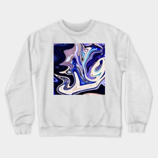 Abstract marble painting Art blue Crewneck Sweatshirt